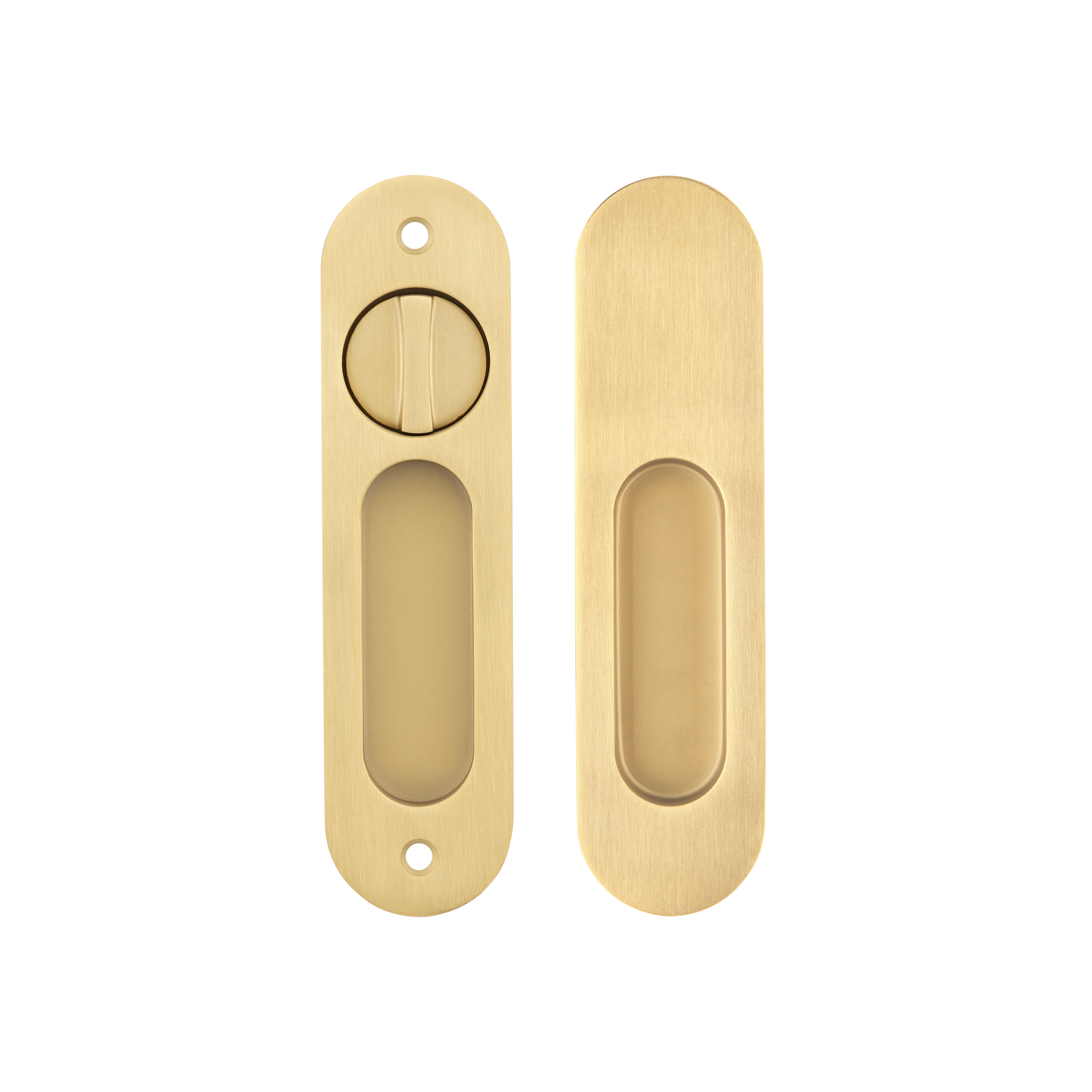 Leroy Sliding Double Door Privacy Set - Brushed Brass