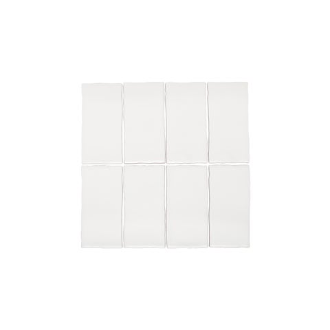 Tropea Natural Edge Rectangle Tile - Matte White