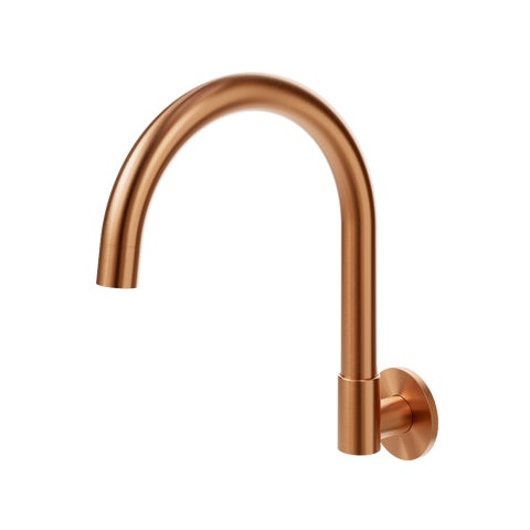 Gooseneck Swivel Wall Mounted Spout - Brushed Copper