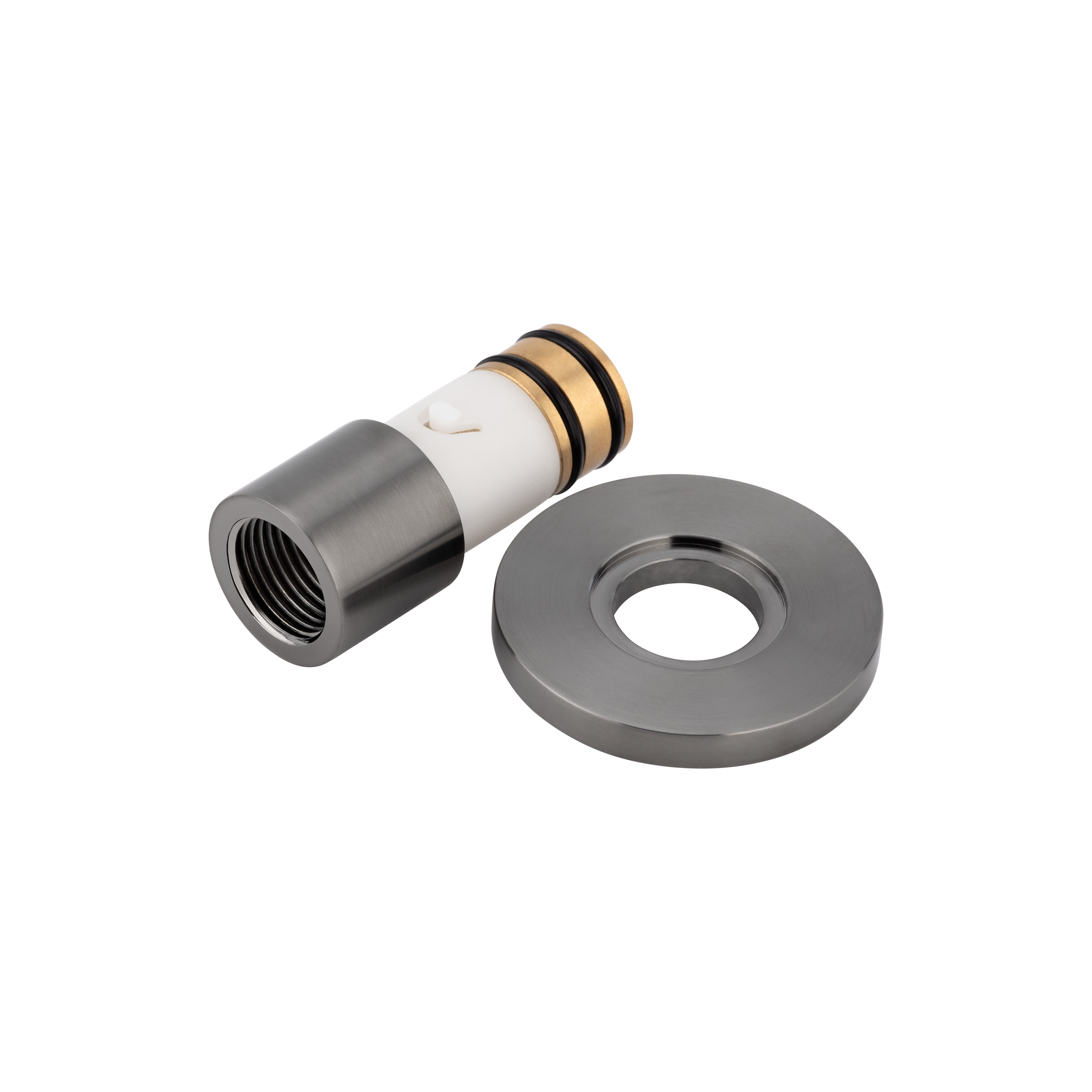 Swivel Bench Mounted Spout - Female Adapter - Brushed Gunmetal