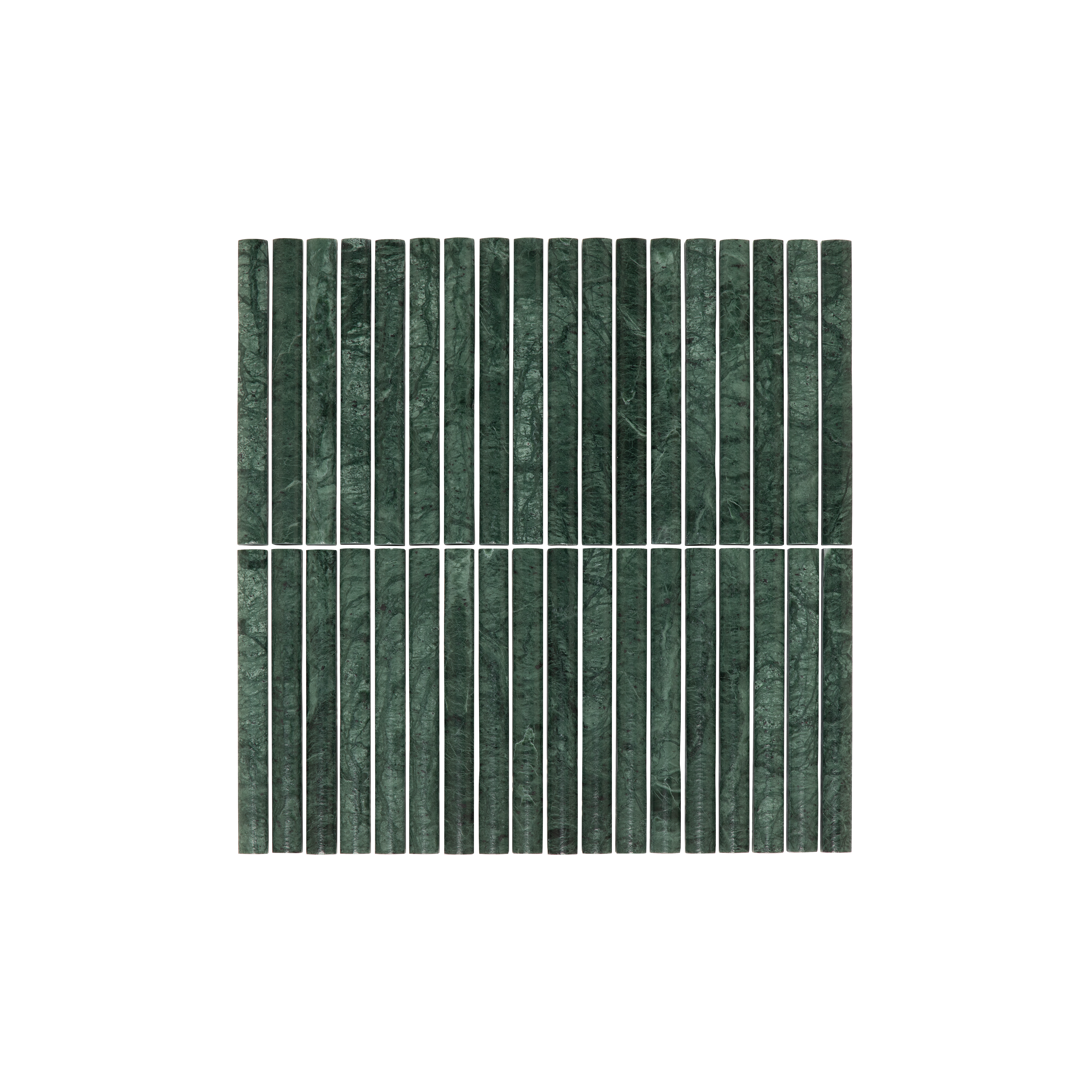 Saroma Natural Stone Rounded Finger Mosaic Tile - Green Marble