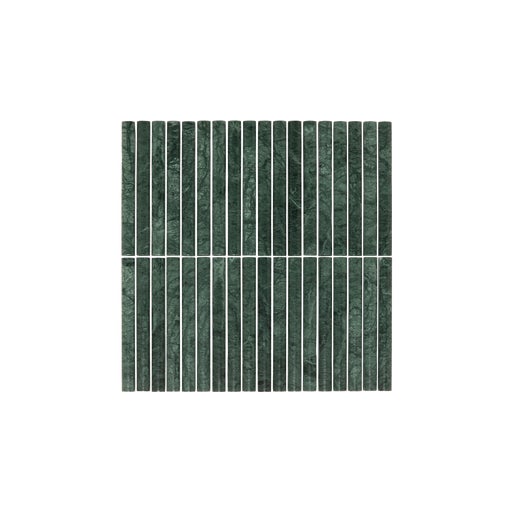 Saroma Natural Stone Rounded Finger Mosaic Tile - Green Marble