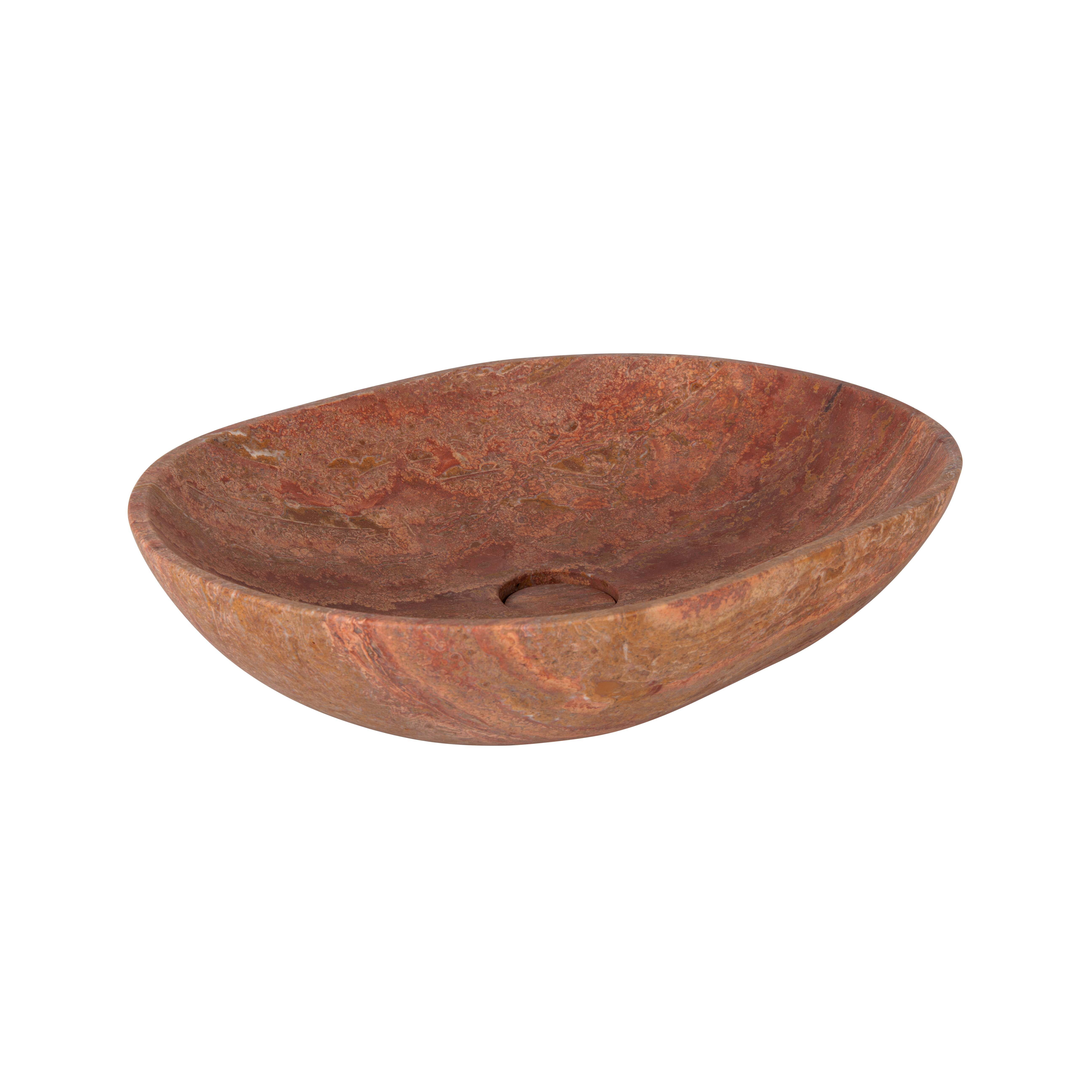 Pedra Oval Basin Sink - Red Travertine