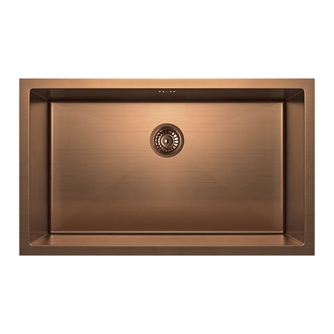 Vari - Single Sink 750mm - Brushed Copper (Rack/Overflow)