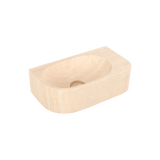 Pedra WallMounted Basin 400mm BeigeTrav Side 4