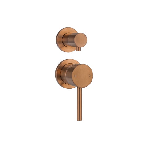 Sola Shower Top Diverter - Brushed Copper
