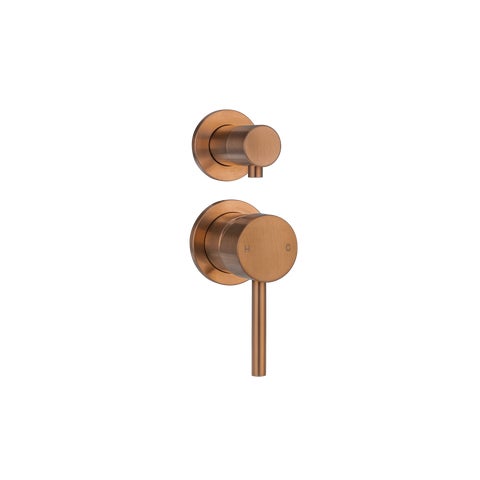 Sola Shower Top Diverter - Brushed Copper