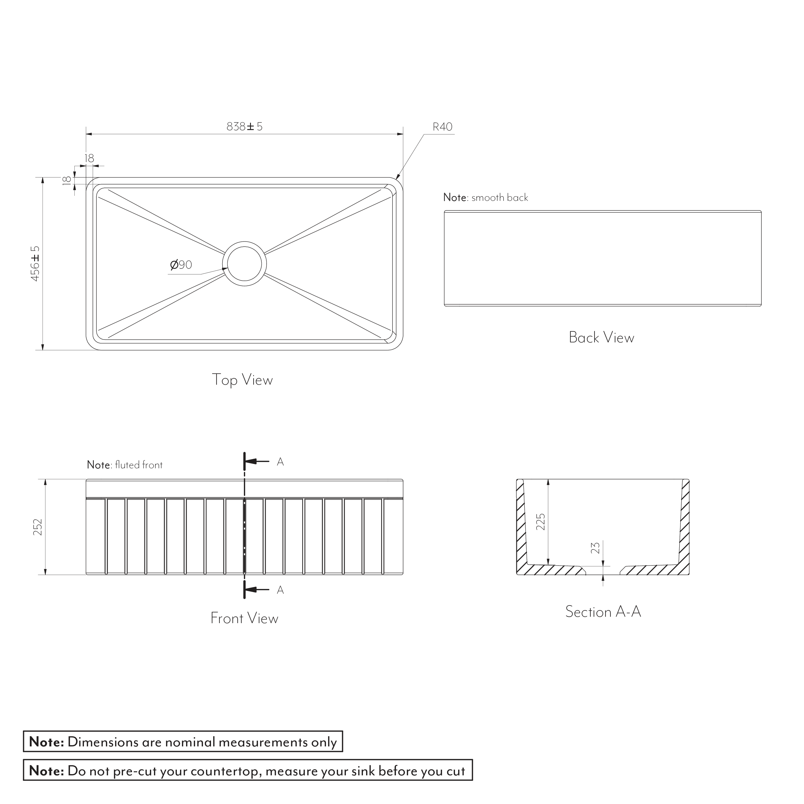 HARTLEY Single Kitchen Sink Spec-blk