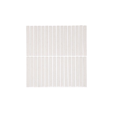 Imari Speckle Finger Mosaic Tile - Gloss White