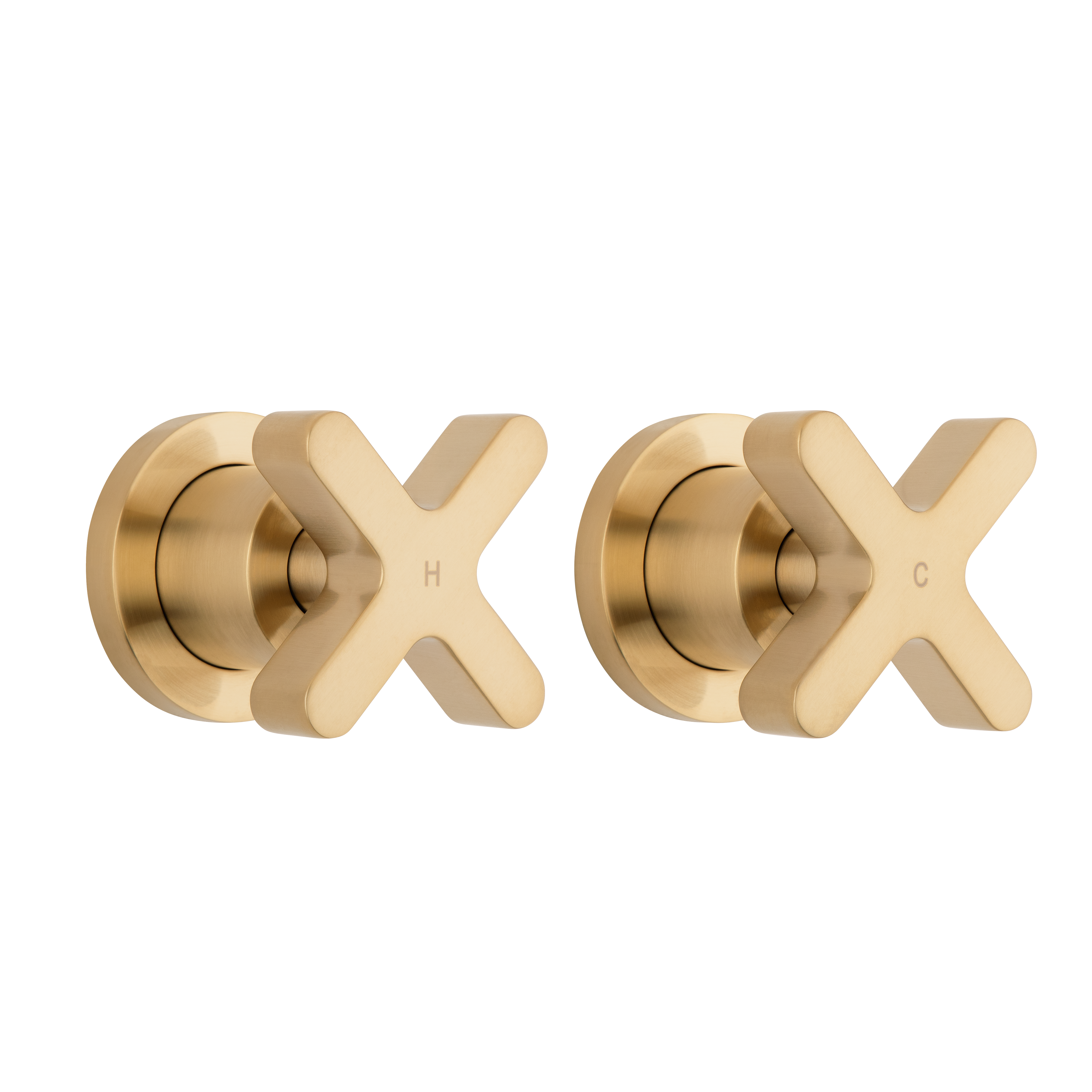 Cross Assembly Taps - Brushed Brass