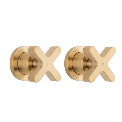 Cross Assembly Taps – Brushed Brass