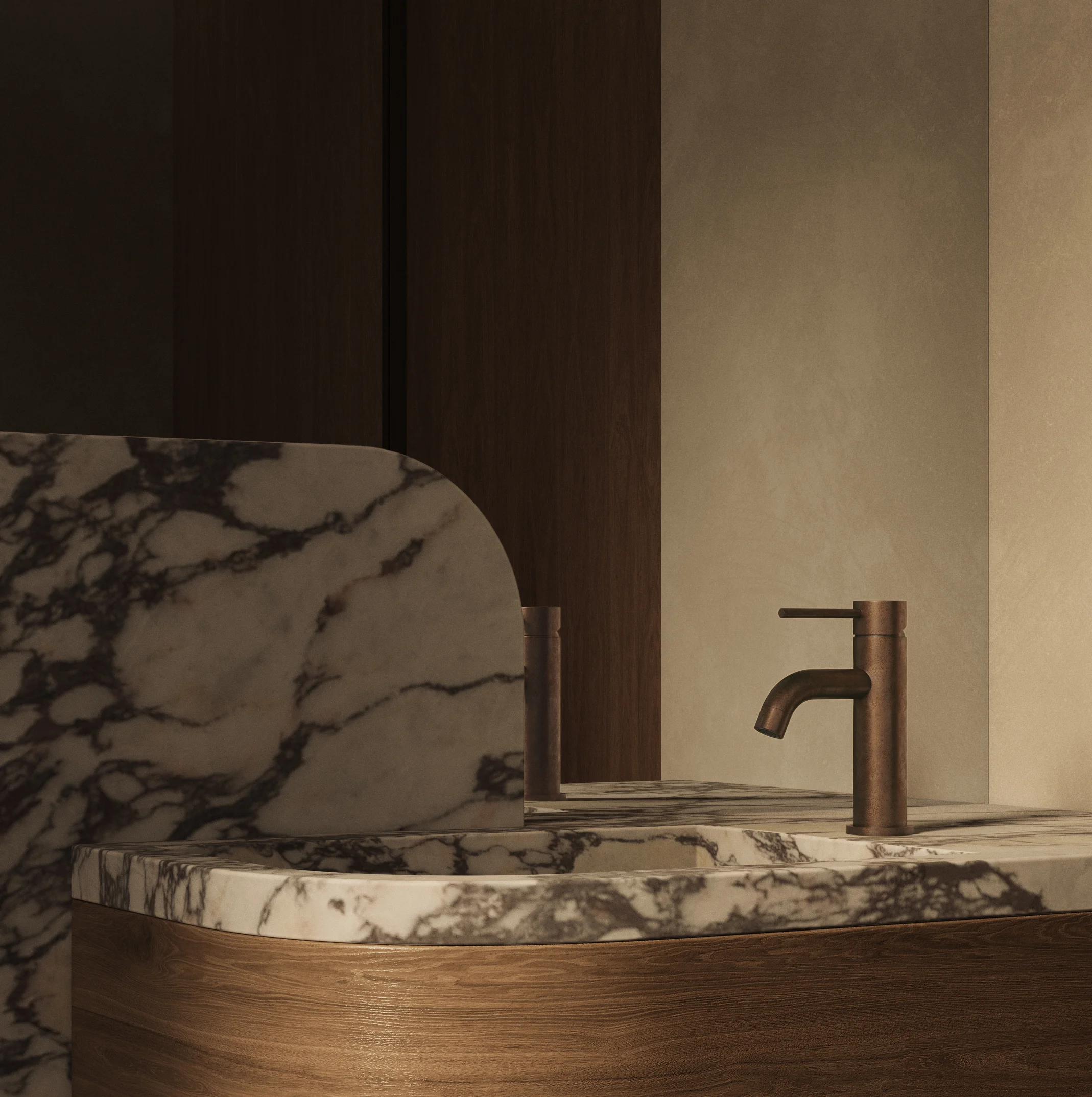 Antique Powder%20Room Vanity-Elysian%20Basin%20Mixer Bronze