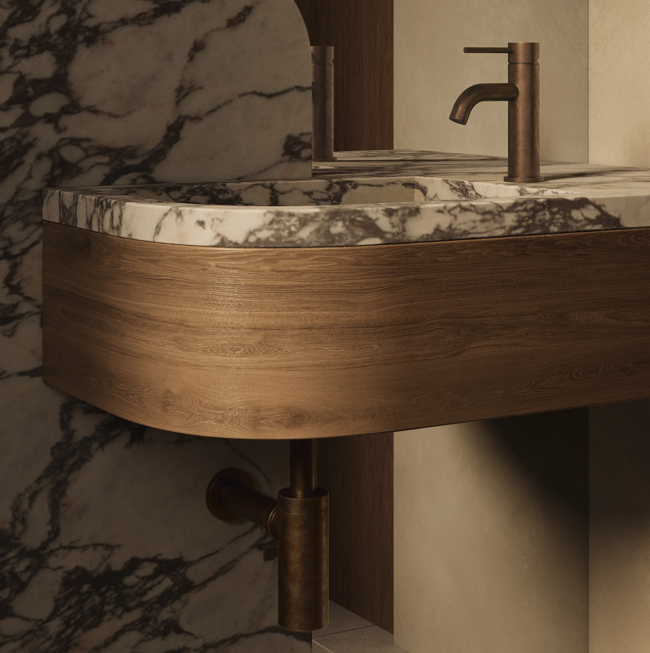 Antique Powder%20Room Vanity-Elysian%20Basin%20Mixer Bronze