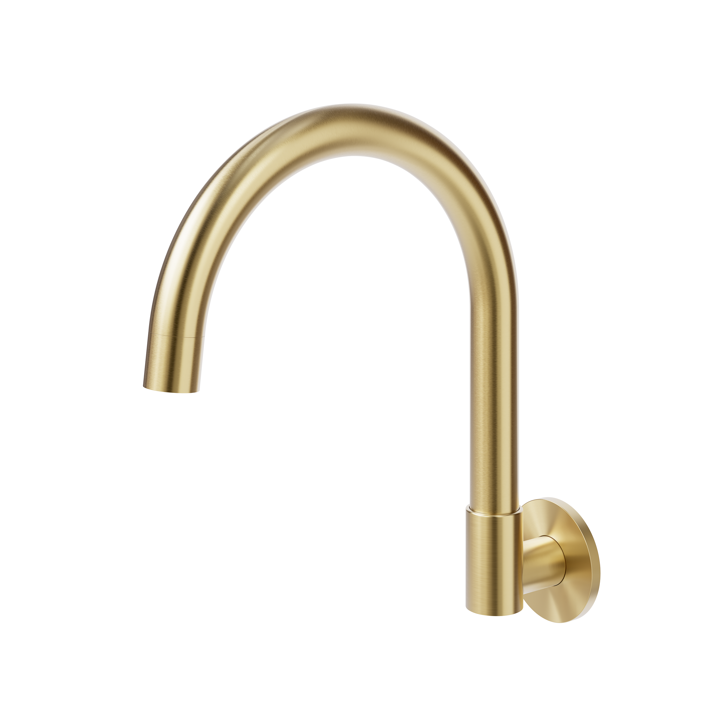 Gooseneck Swivel Wall Mounted Spout - Brushed Brass