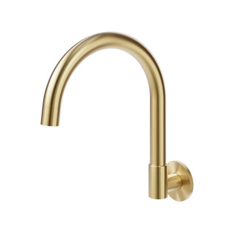 Gooseneck Swivel Wall Mounted Spout - Brushed Brass