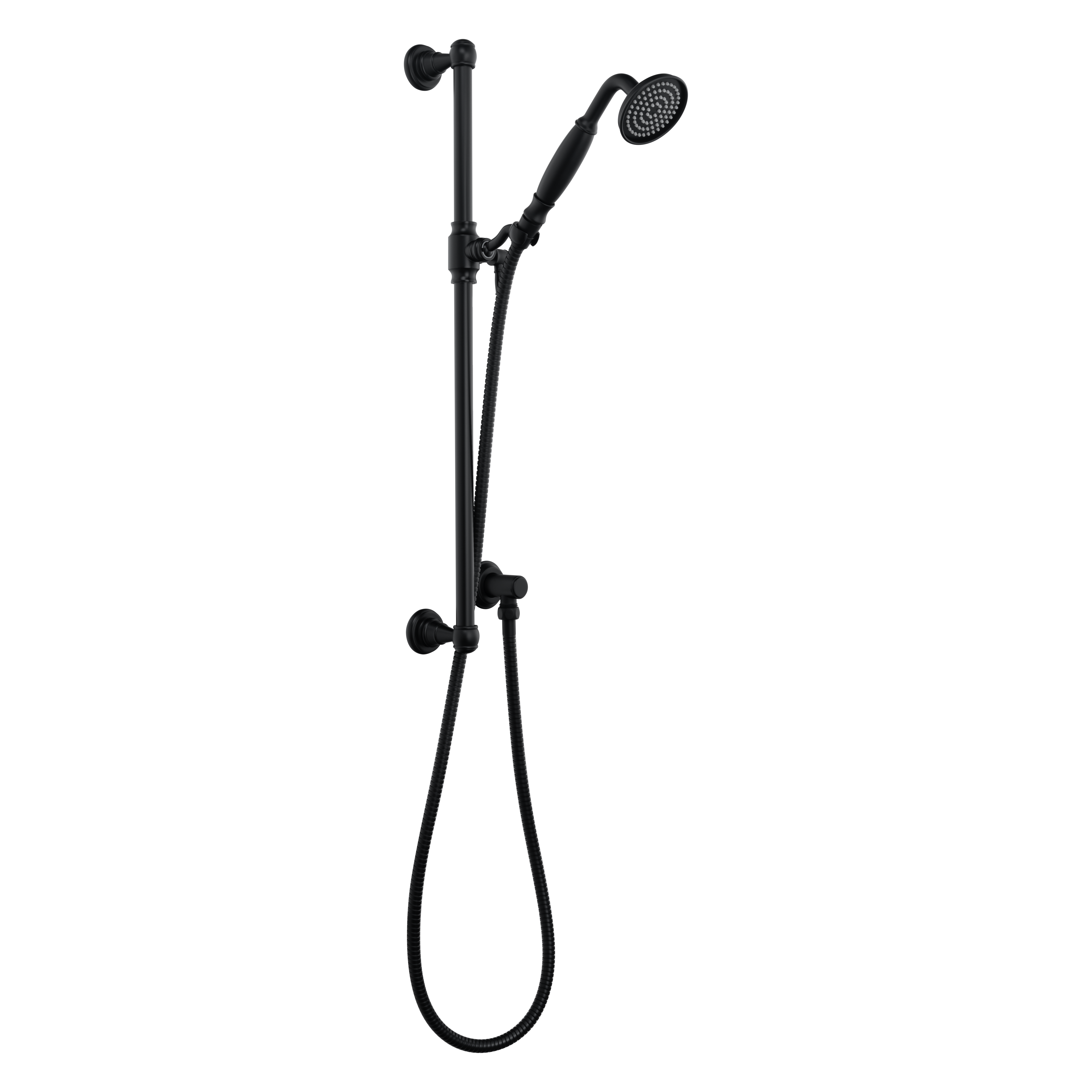 Kingsley Hand Shower Rail Set - Matte Black