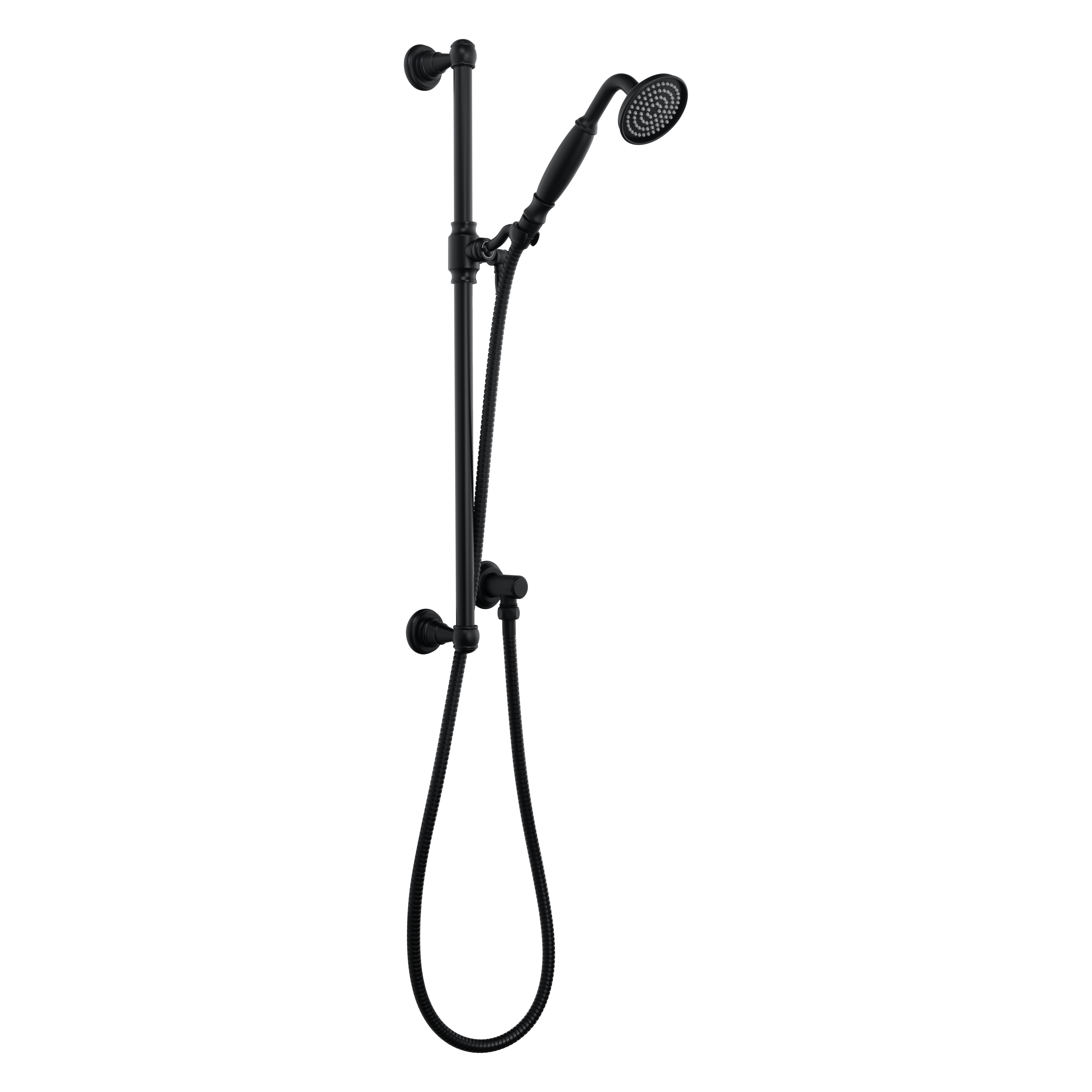 18168-Kingsley-Hand-Shower-Rail-Set Side Matte-Black