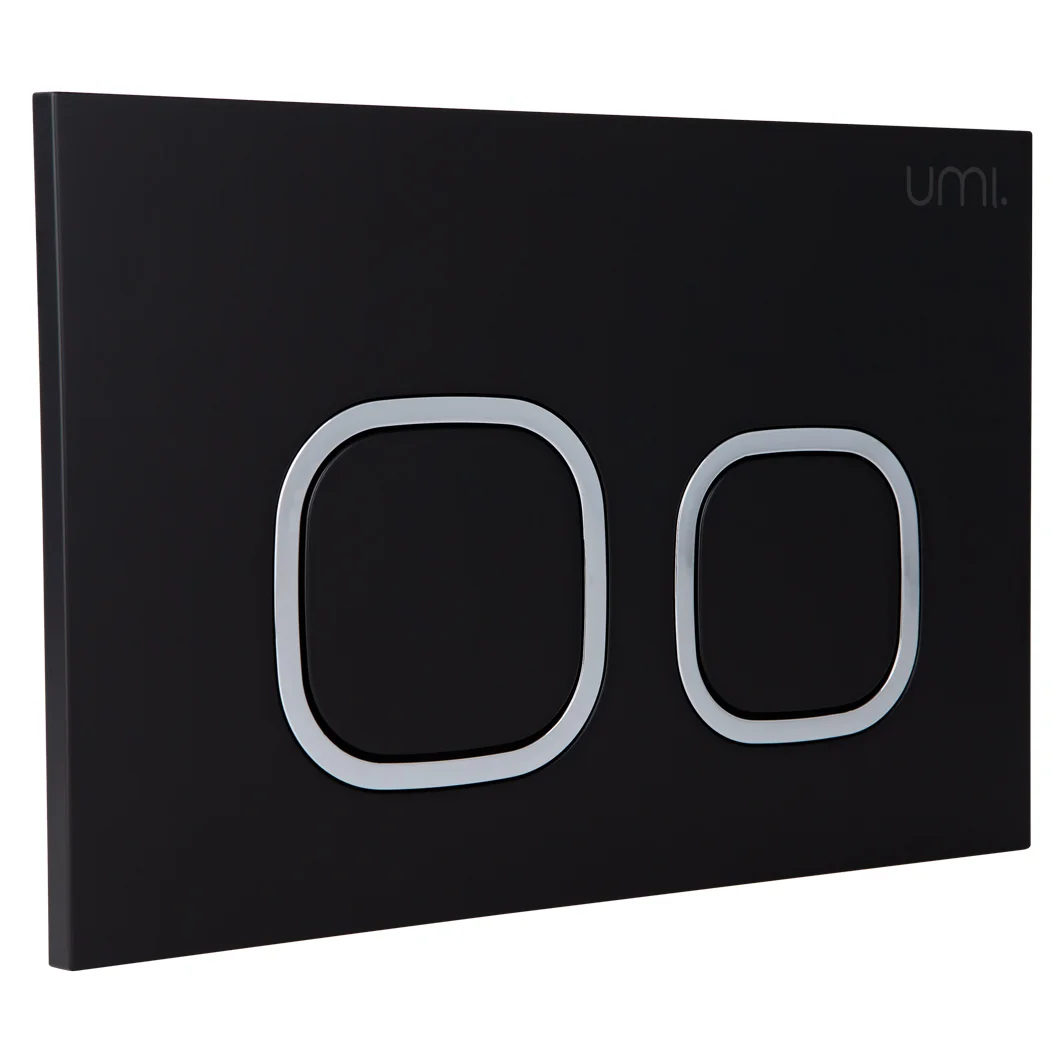 Delta Toilet Button - Black Square - Matte Black - Feature