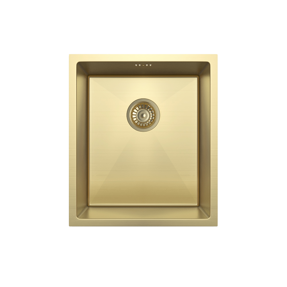 Ohelu Single Sink 380mm - Brushed Brass (Overflow)