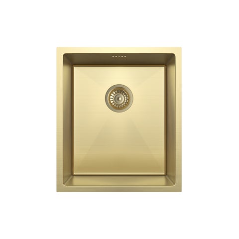 Ohelu Single Sink 380mm - Brushed Brass (Overflow)