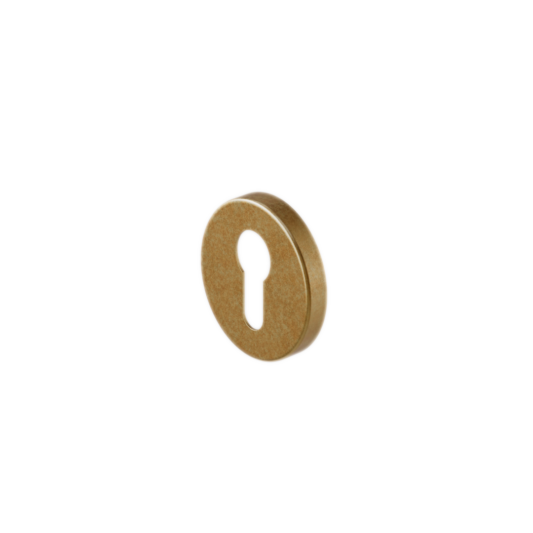 Escutcheon Round Back Plate - Antique Aurum
