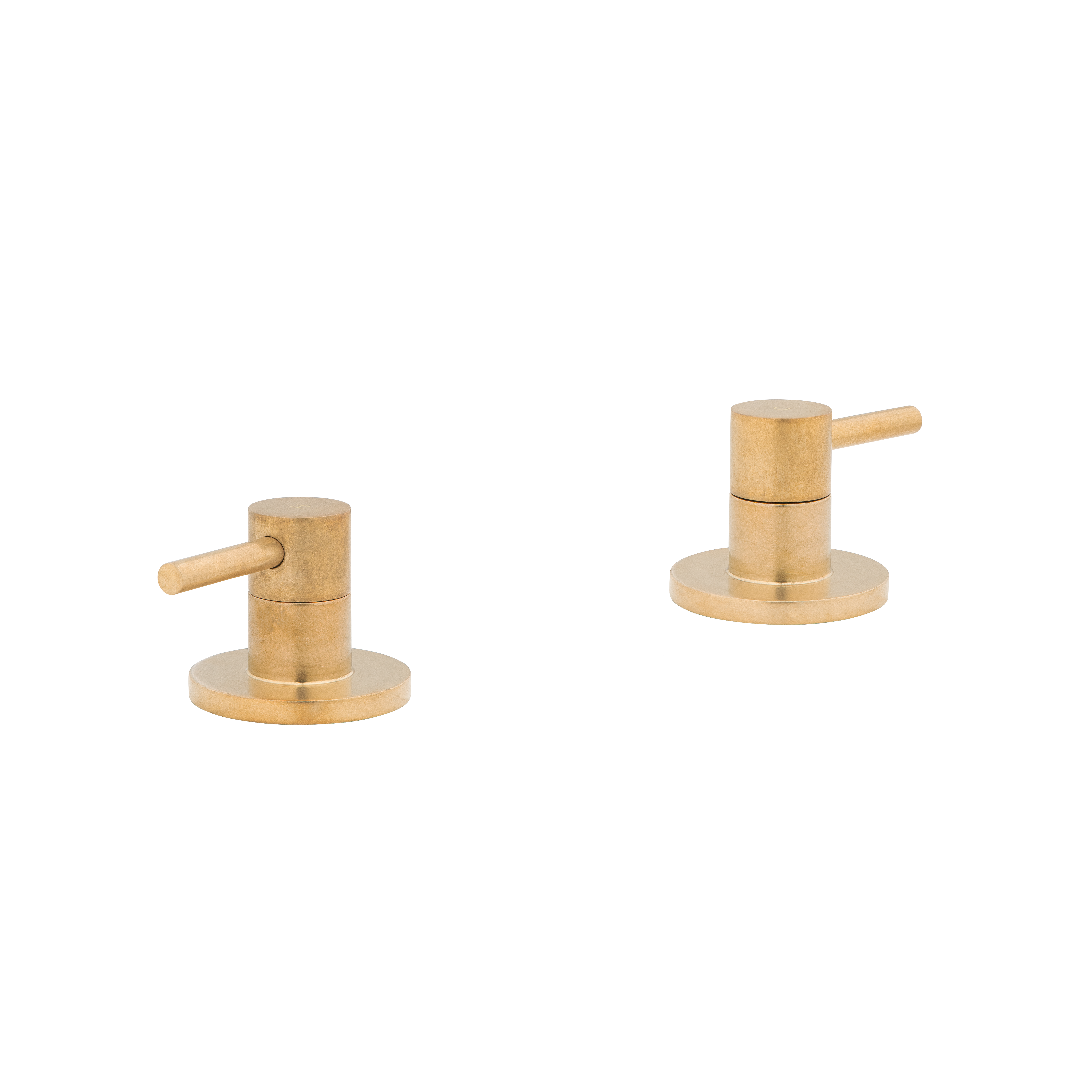 Elysian Assembly Bench-Mounted Taps - Tumbled Aged Brass