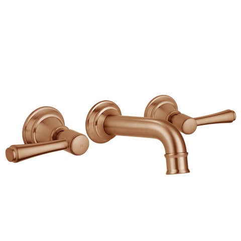 Kingsley Assembly Taps & Mini Spout Set - Brushed Copper