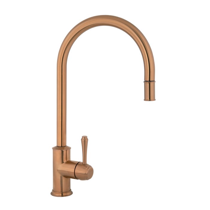 Kingsley Commercial Pull-Out Kitchen Mixer – Brushed Copper