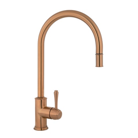 Kingsley Commercial Pull-Out Kitchen Mixer - Brushed Copper