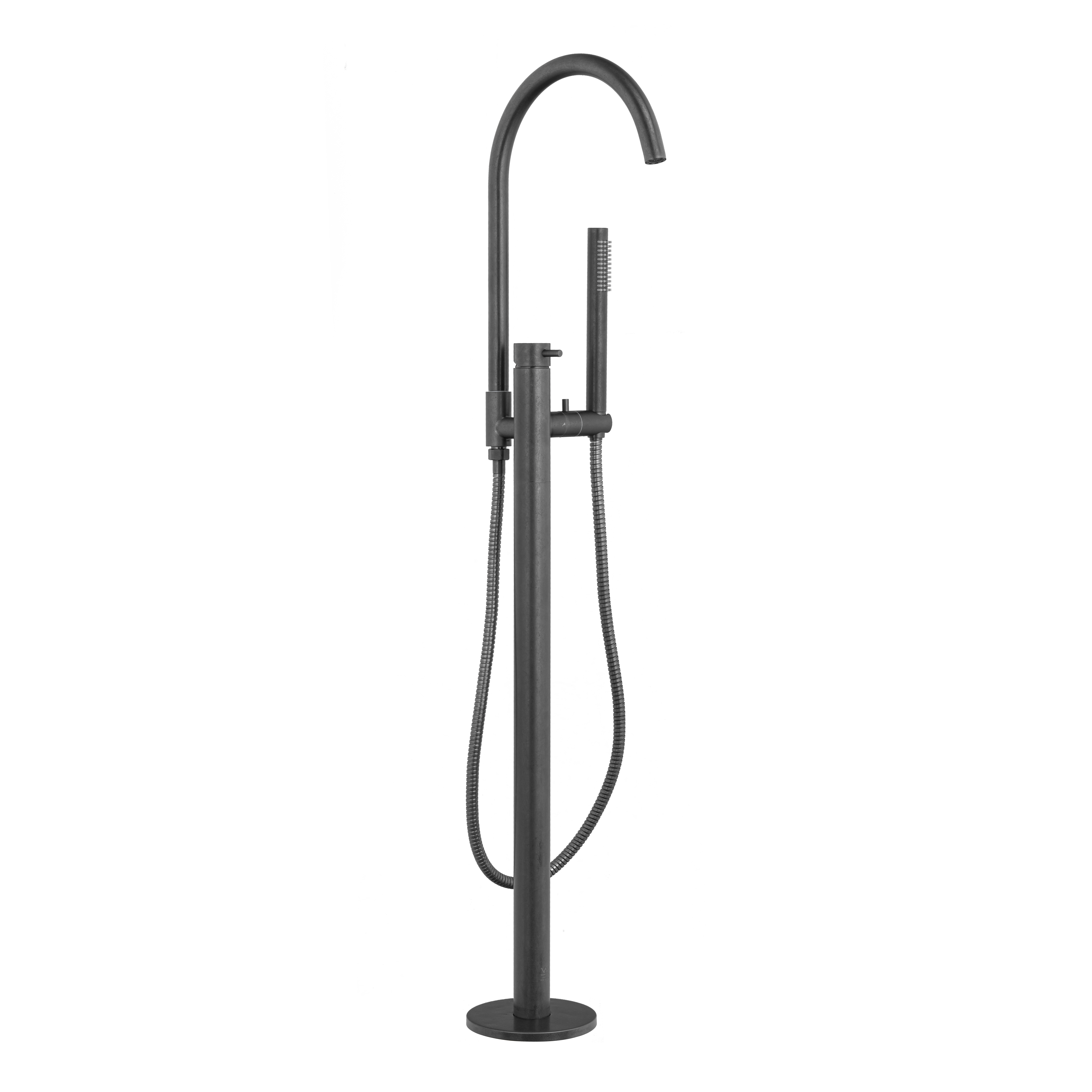 Elysian Floor Mounted Bath Filler with Hand Shower - Antique Slate