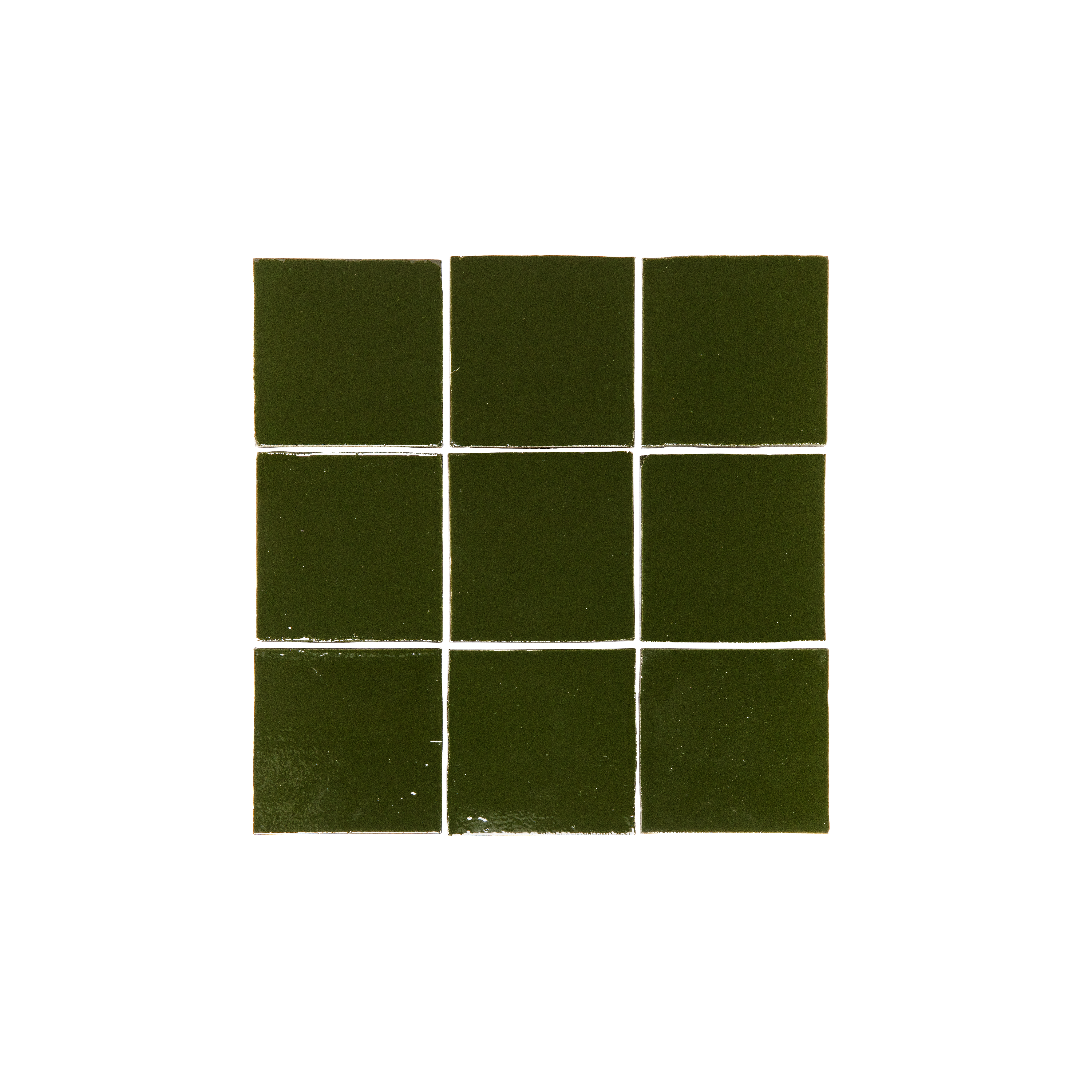 Rommani Handmade Zellige Square Tile - Forest Green