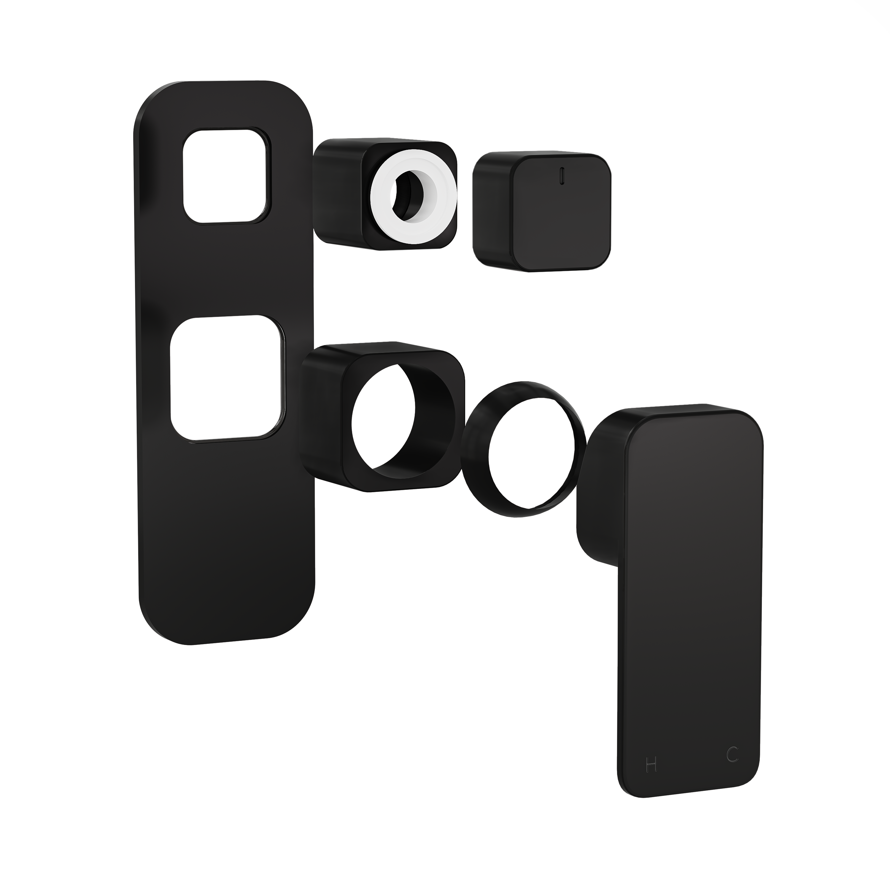 Nesso Top Shower Diverter Handle Kit - Matte Black PVD
