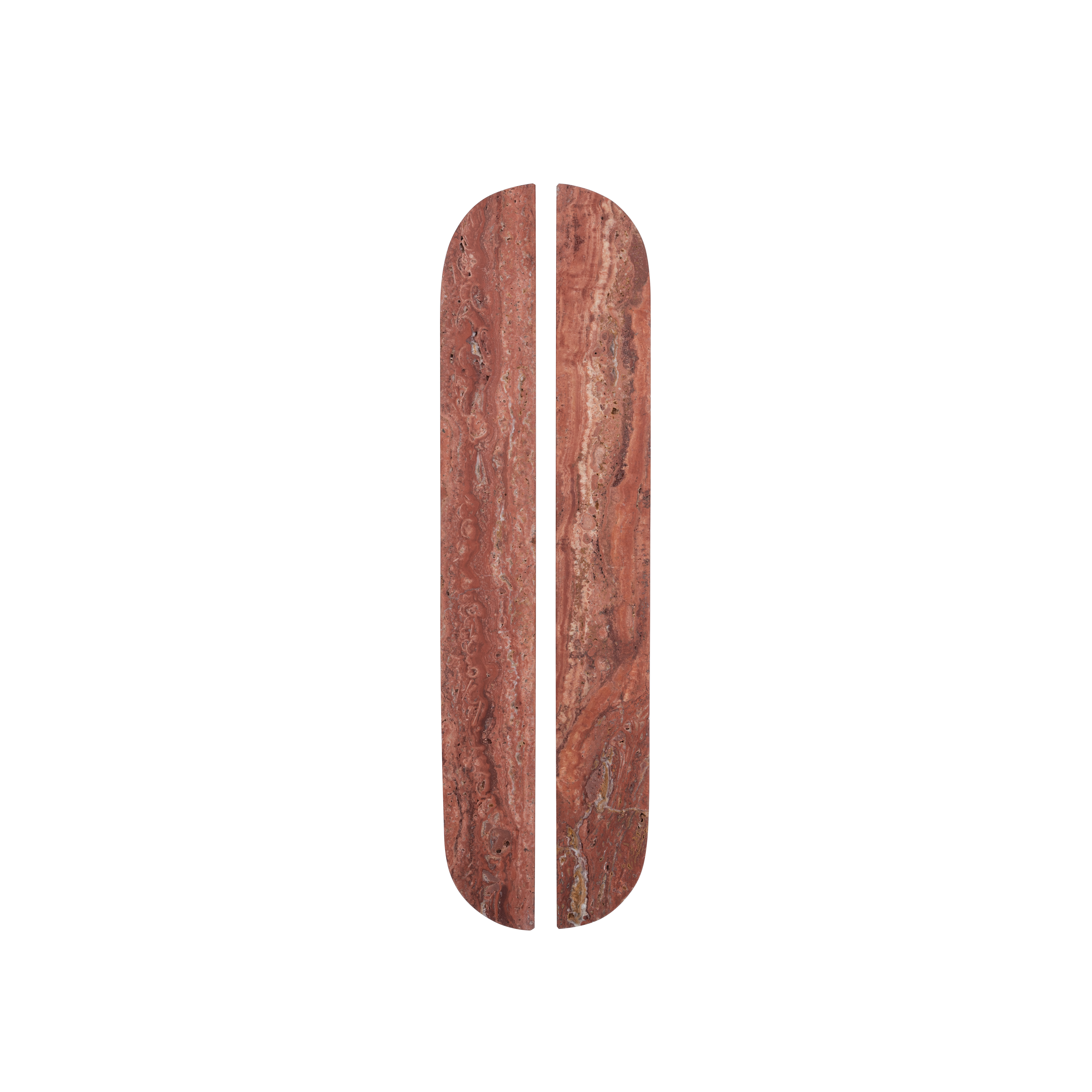 Pedra Curve Cabinetry Pull 320mm (Pair) - Red Travertine