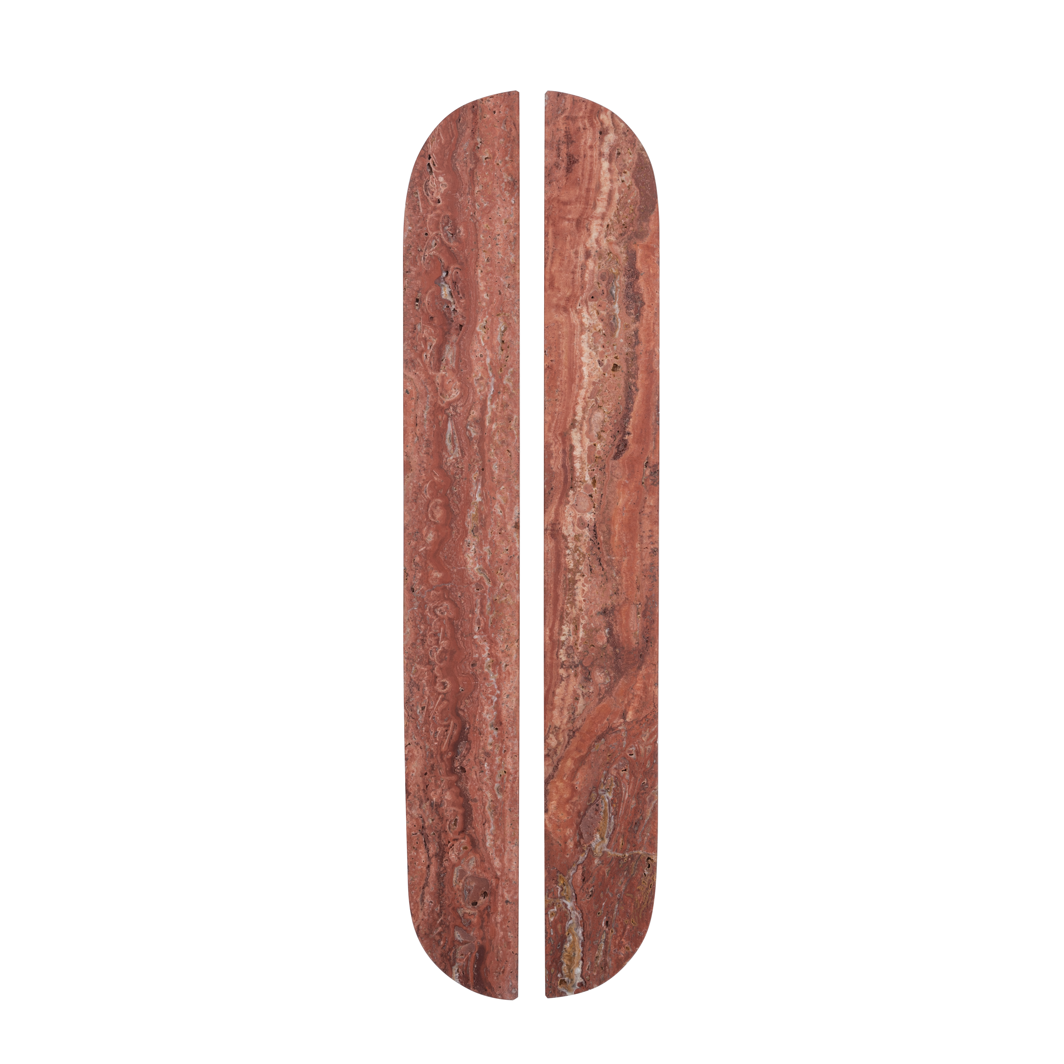 17592-Pedra-Curve-Cabinetry-Pull-320mm(Pair) Front Red-Travertine