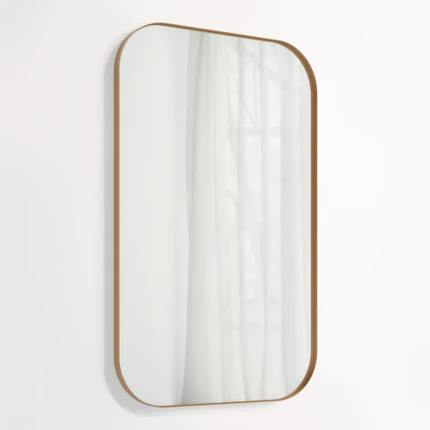 Rounded Rectangle Mirror 1000 x 625mm - Brushed Copper