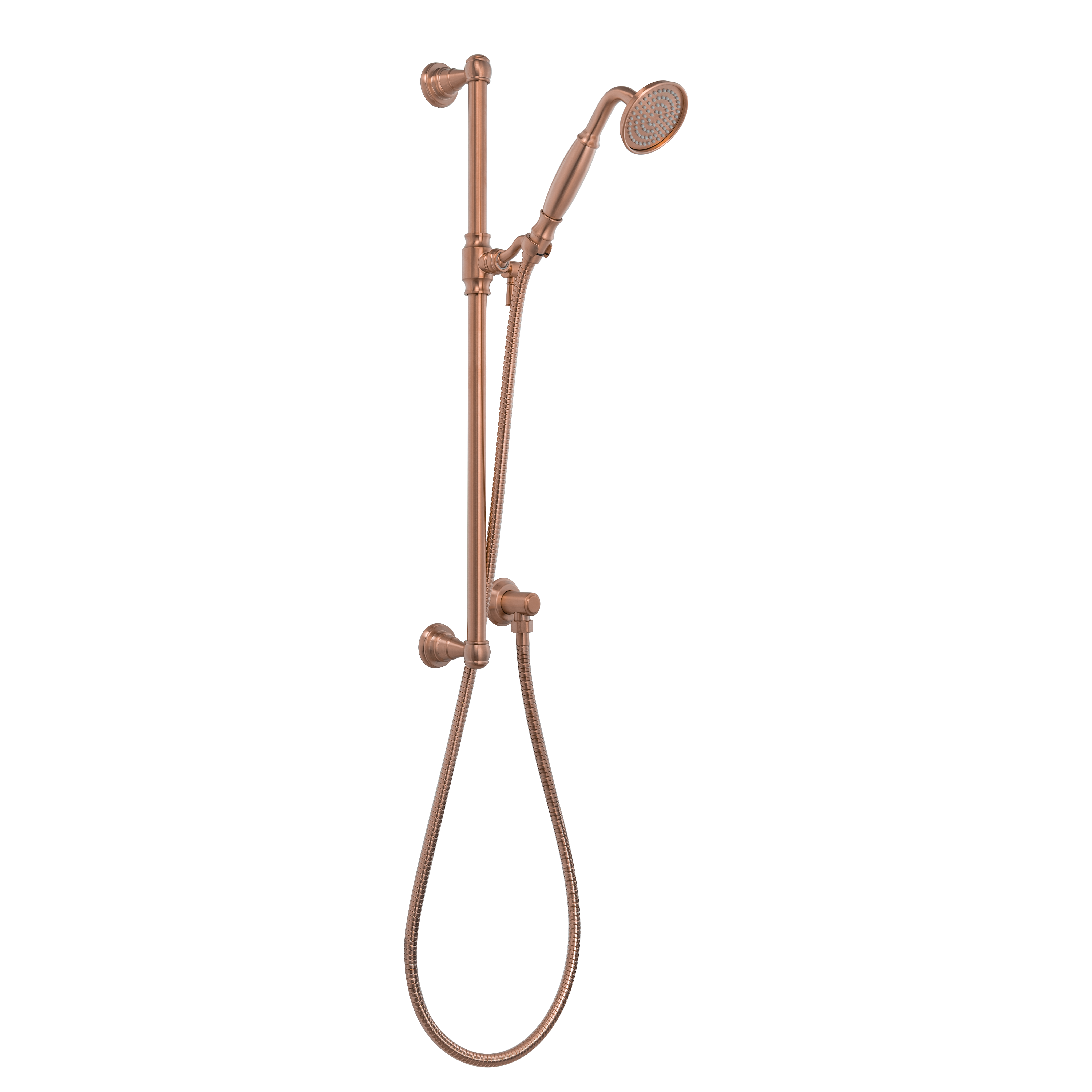 18165-Kingsley-Hand-Shower-Rail-Set Side Brushed-Copper