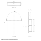 Mona Large Arch Mirror Cabinet 600  x 900 -  SPEC