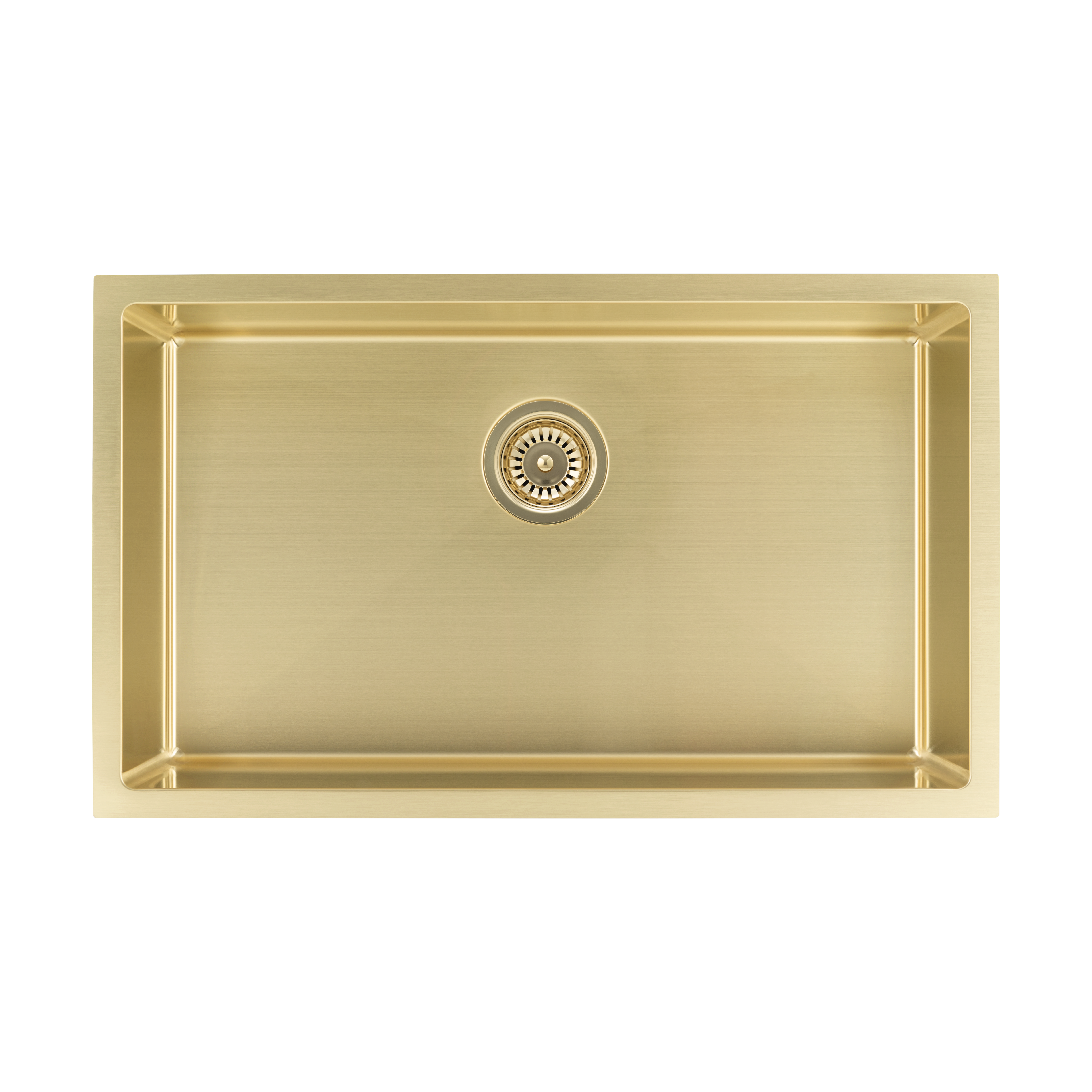 Vari Single Sink 750mm - Brushed Brass w Rack