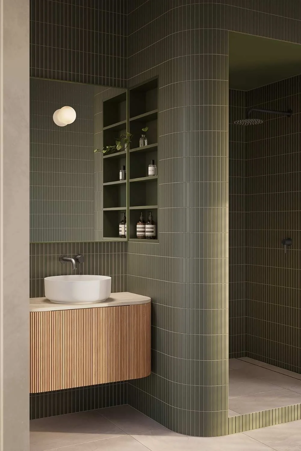 Bathroom Tile Inspiration ABI Green Finger Tile