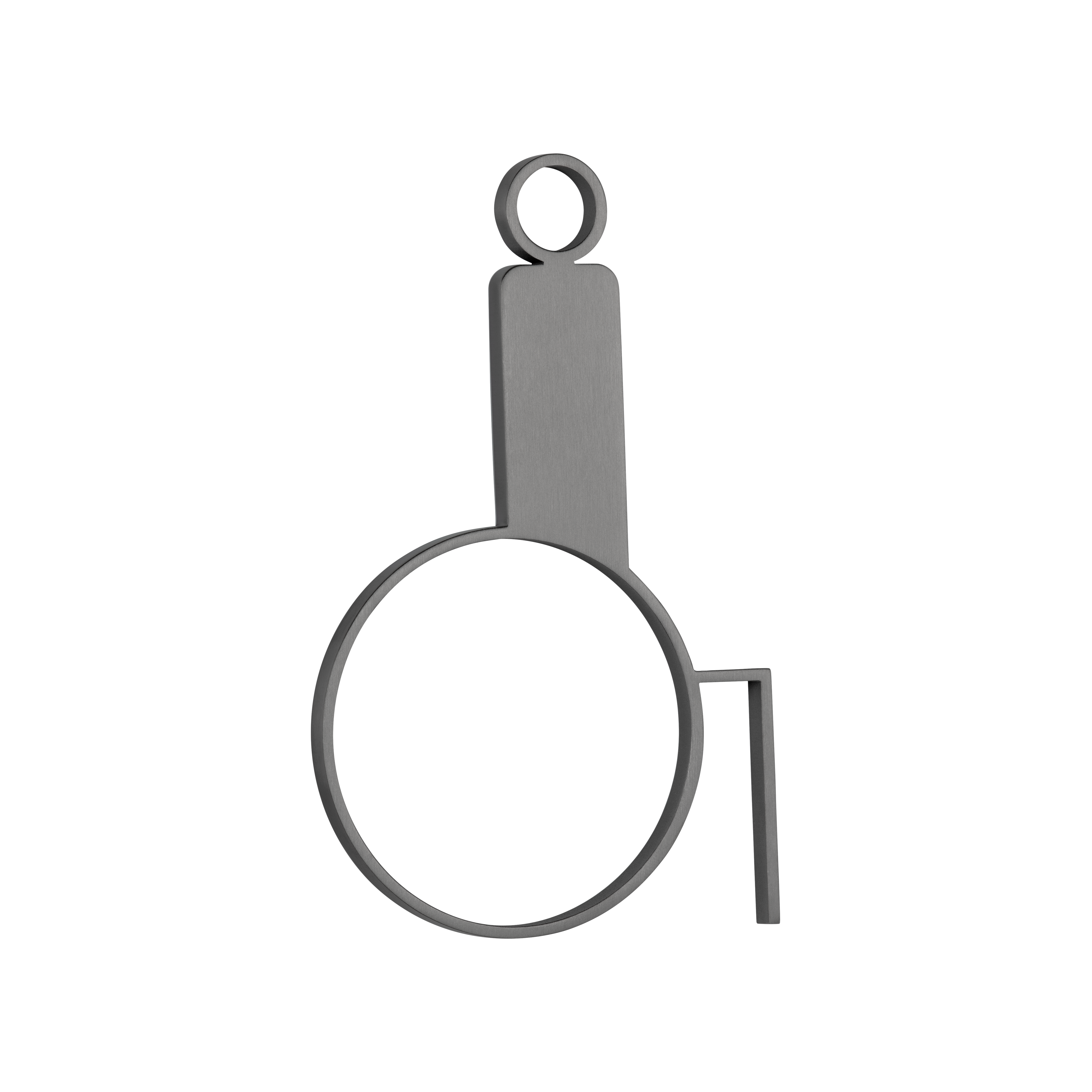 Accessible Restroom Sign - 120mm - Brushed Gunmetal