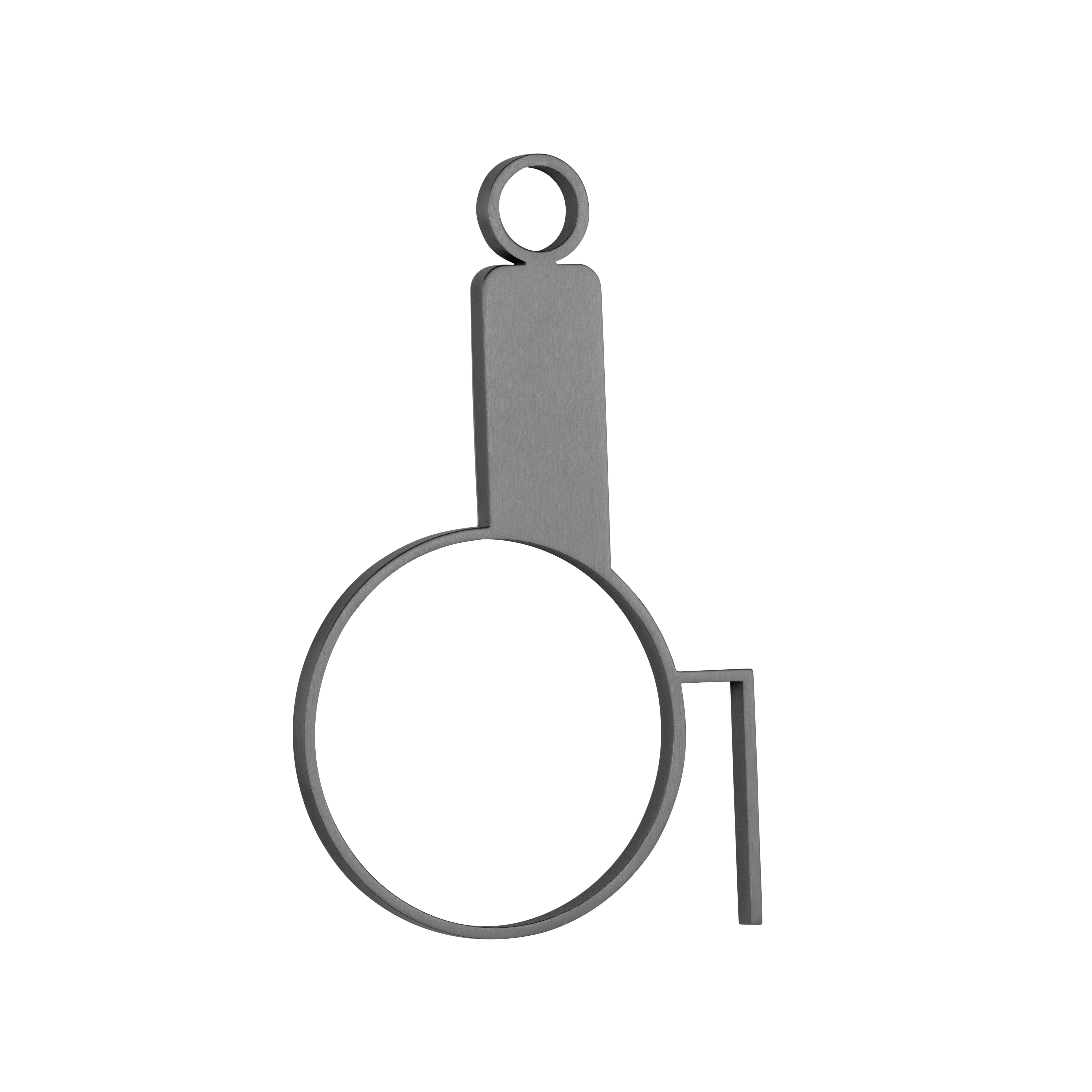 Accessible Restroom Sign - 120mm - Brushed Gunmetal