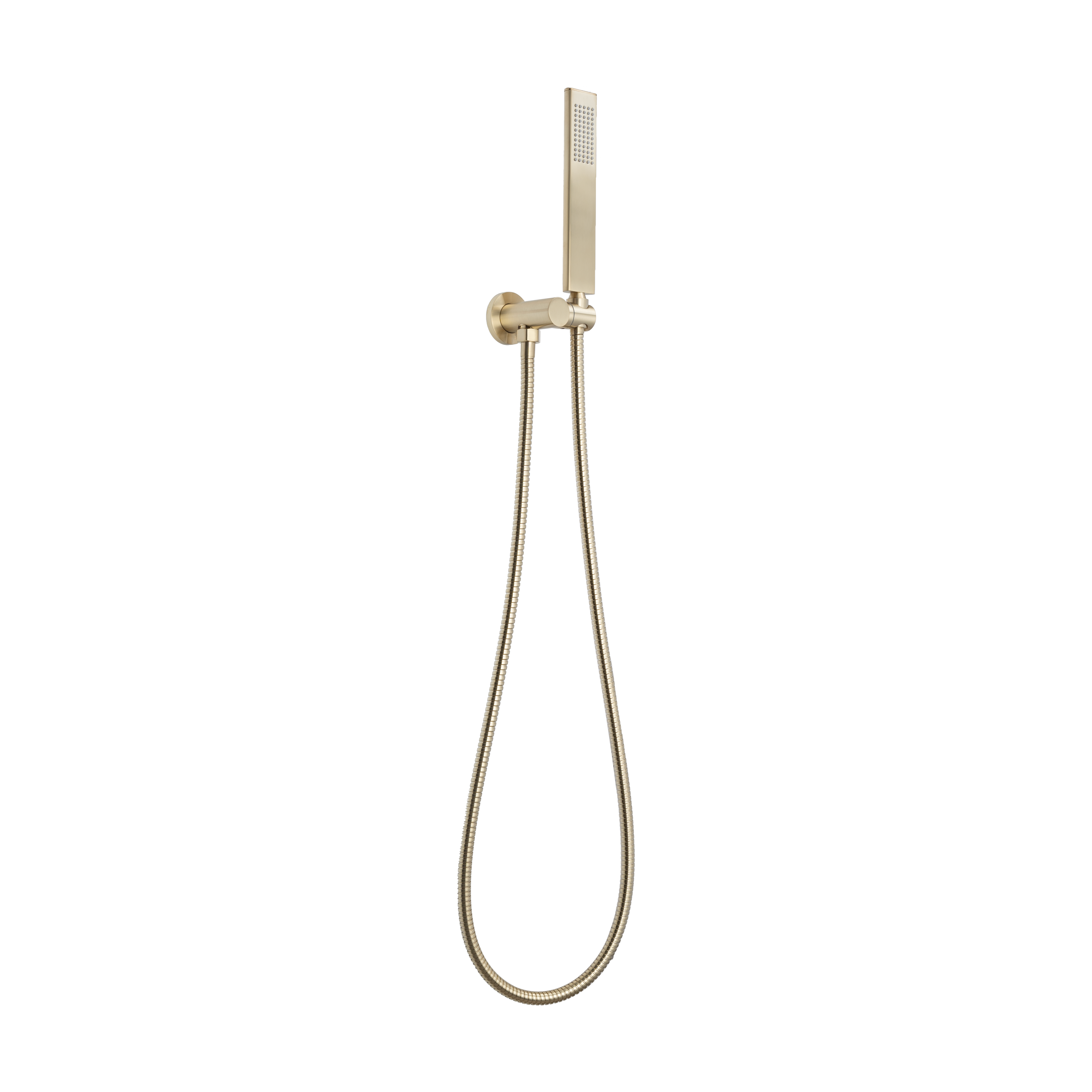 Rounded Rectangle Hand Shower Set - Brushed Brass