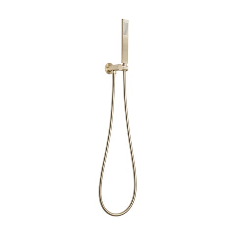 Rounded Rectangle Hand Shower Set - Brushed Brass