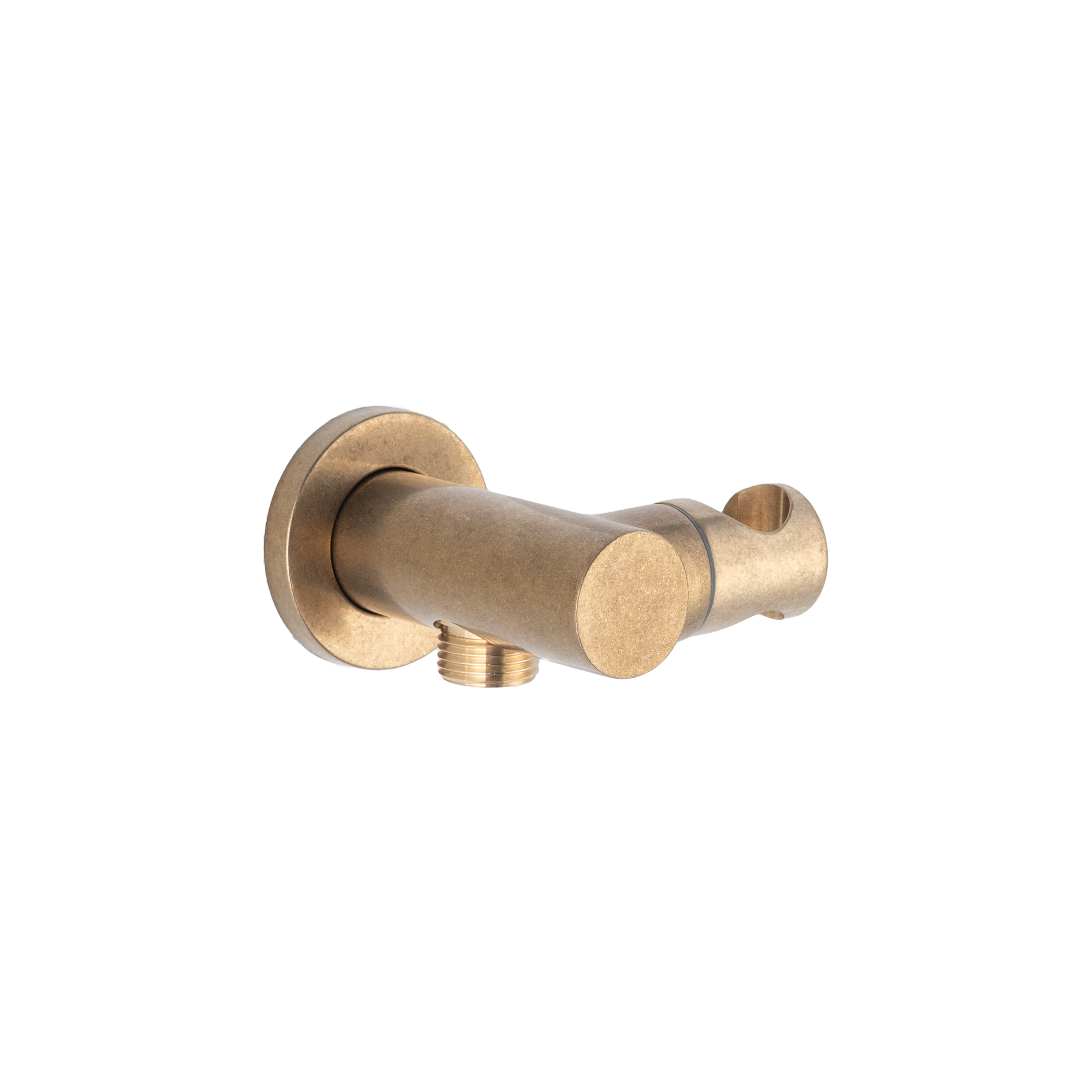 Adjustable Hand Shower Holder & BP - Tumbled Aged Brass
