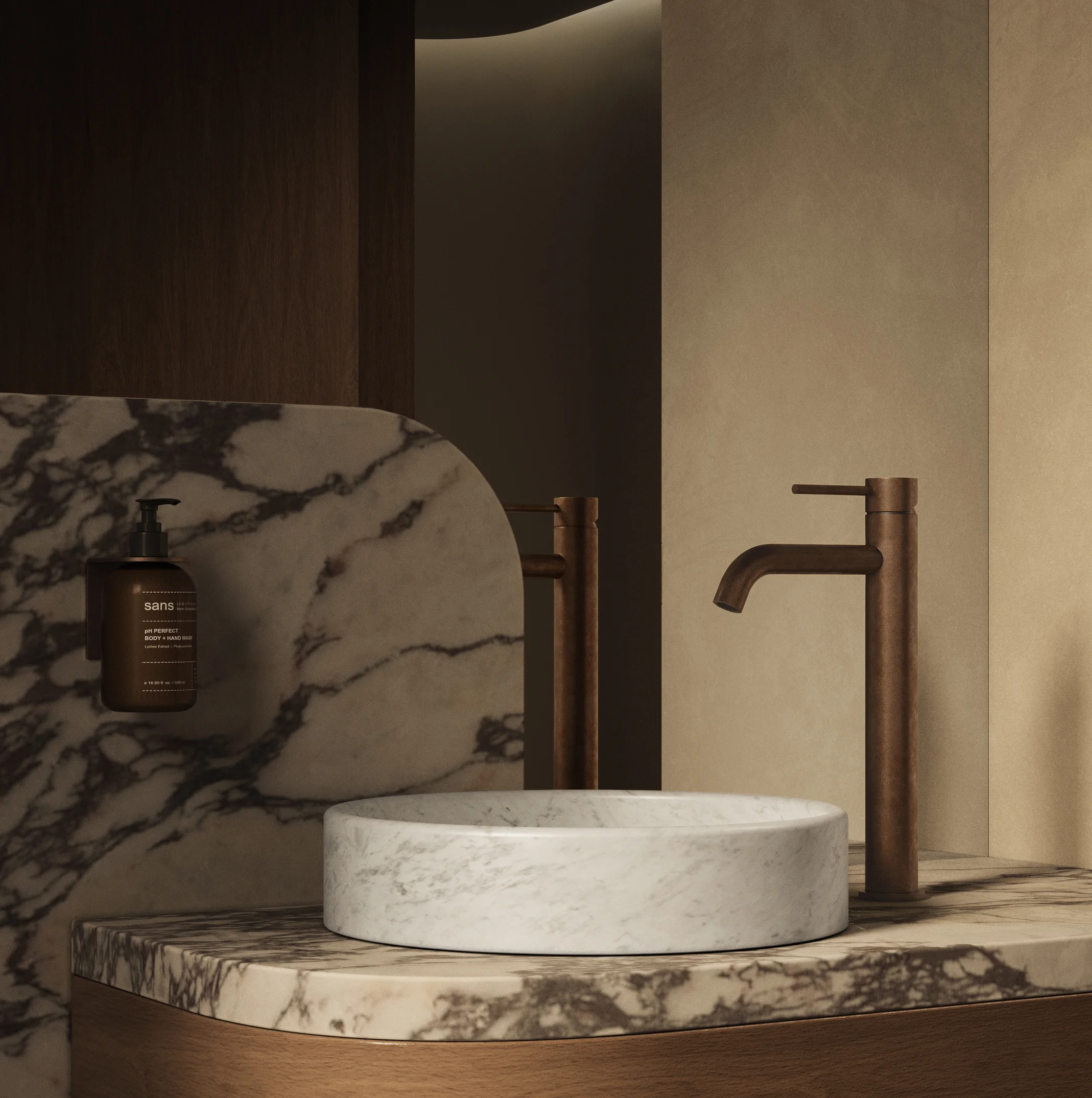 Antique Powder%20Room Vanity-Elysian%20Extended%20Basin%20Mixer Bronze