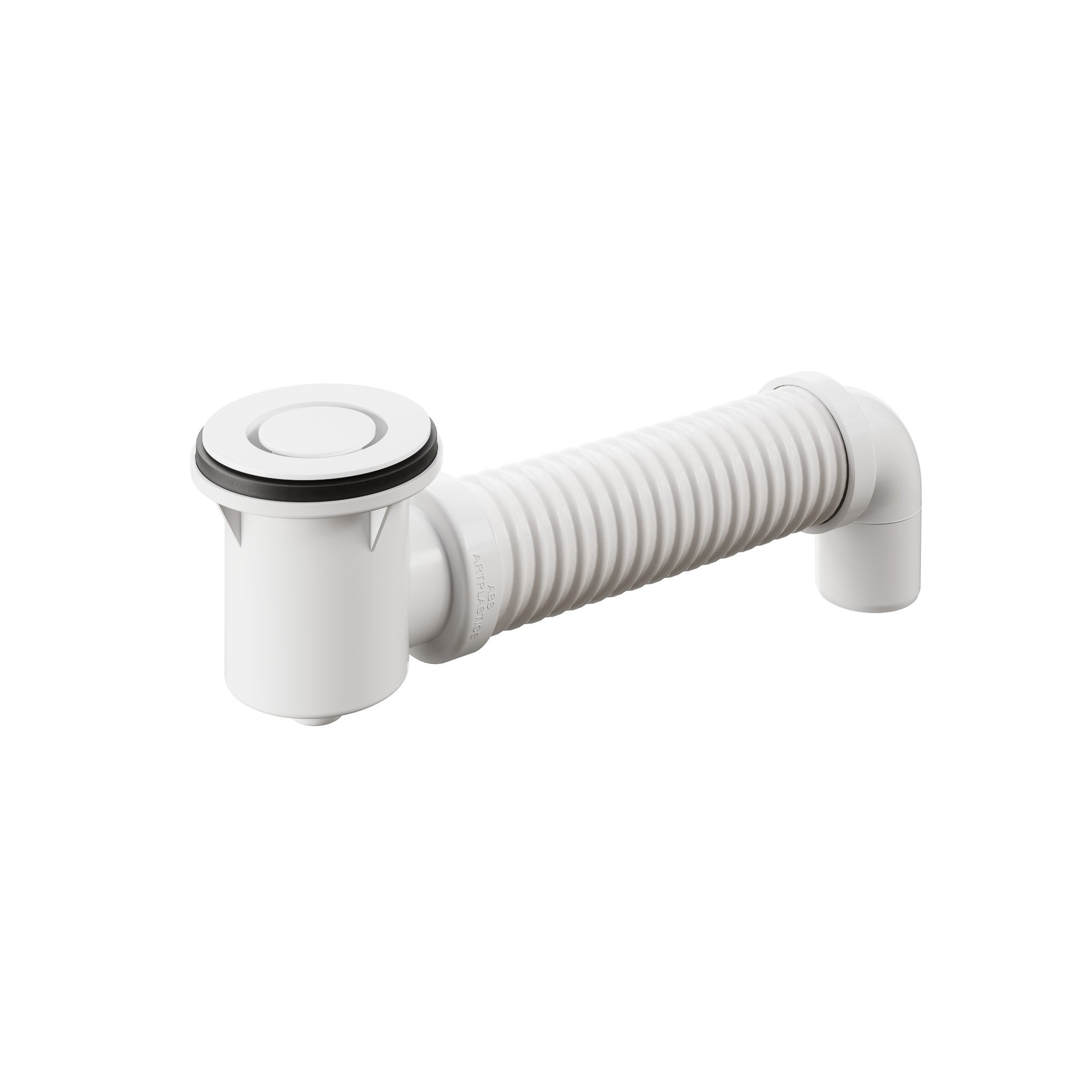 Bath Bend Pop Down with Connector - Matte White