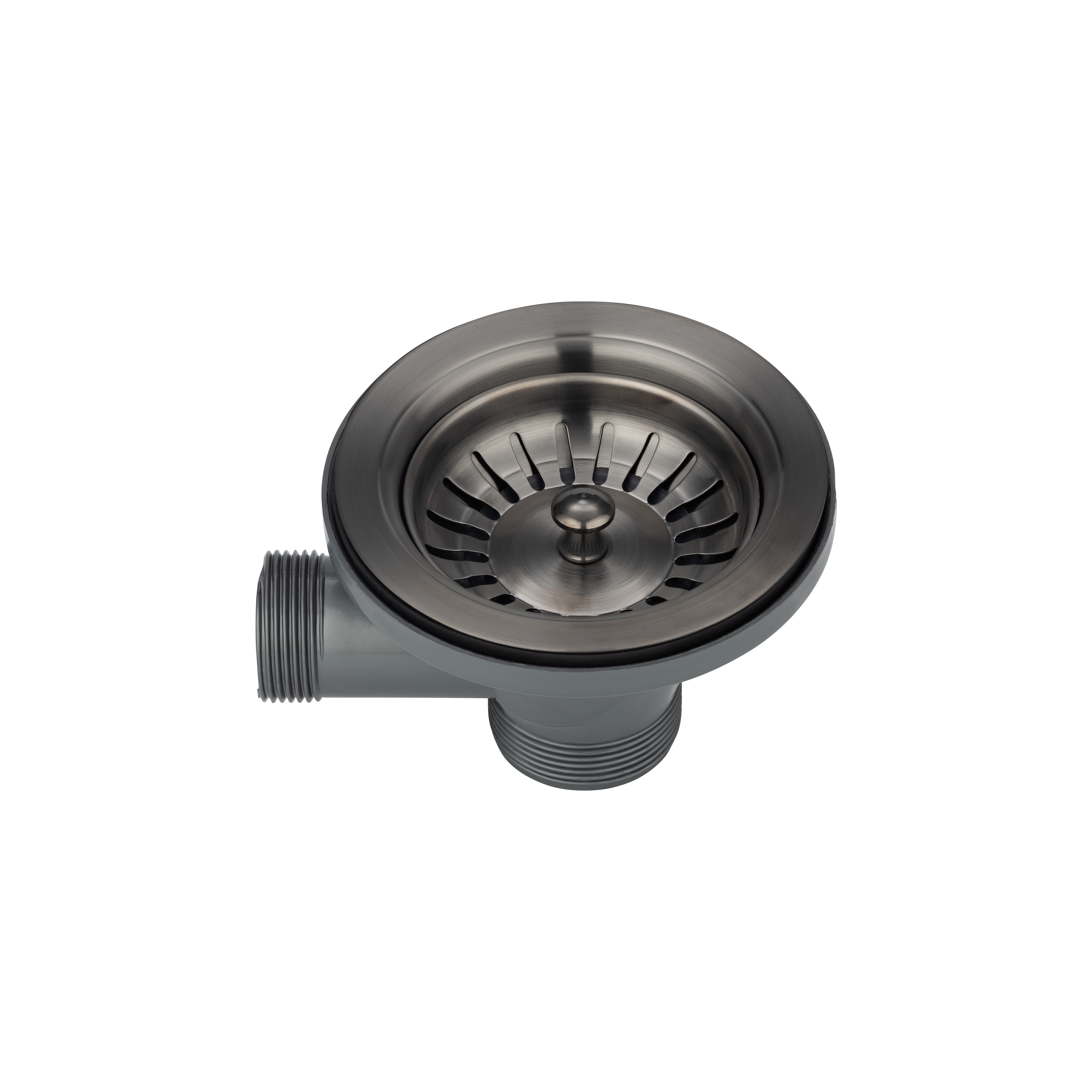 Sink Basket Waste - Brushed Gunmetal (with Overflow)