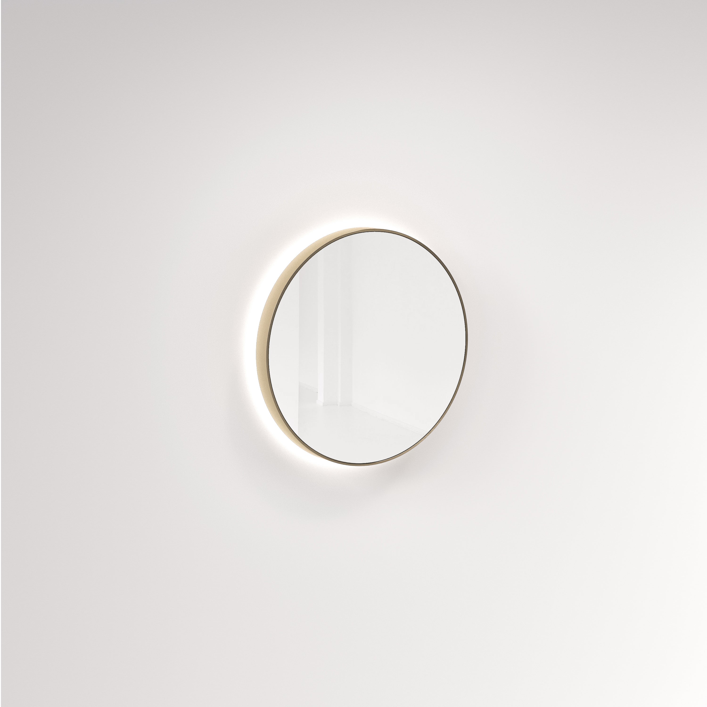Saanti Handmade Double Trim LED Mirror 600mm – Brushed Brass
