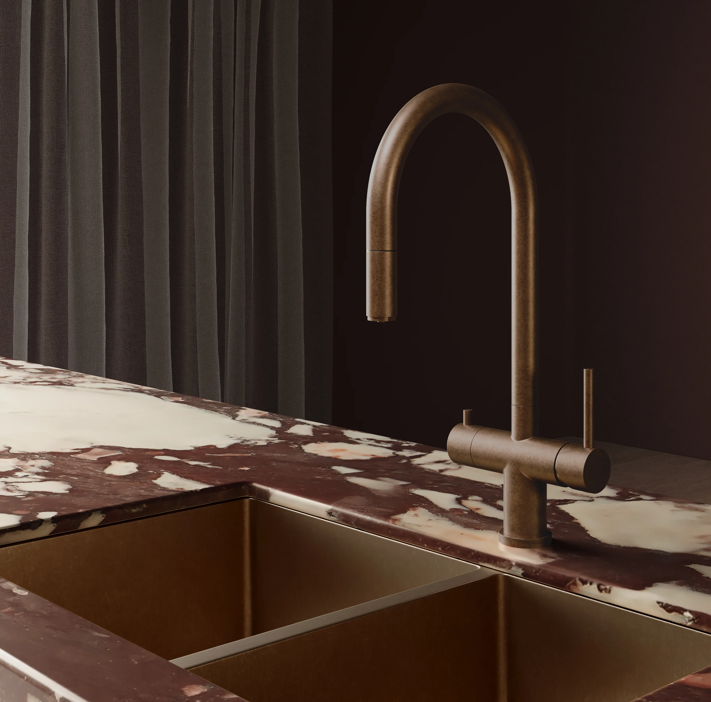 Close%20Up-ViewH Elysian%20Tap-Vita%20Double%20Sink Bronze