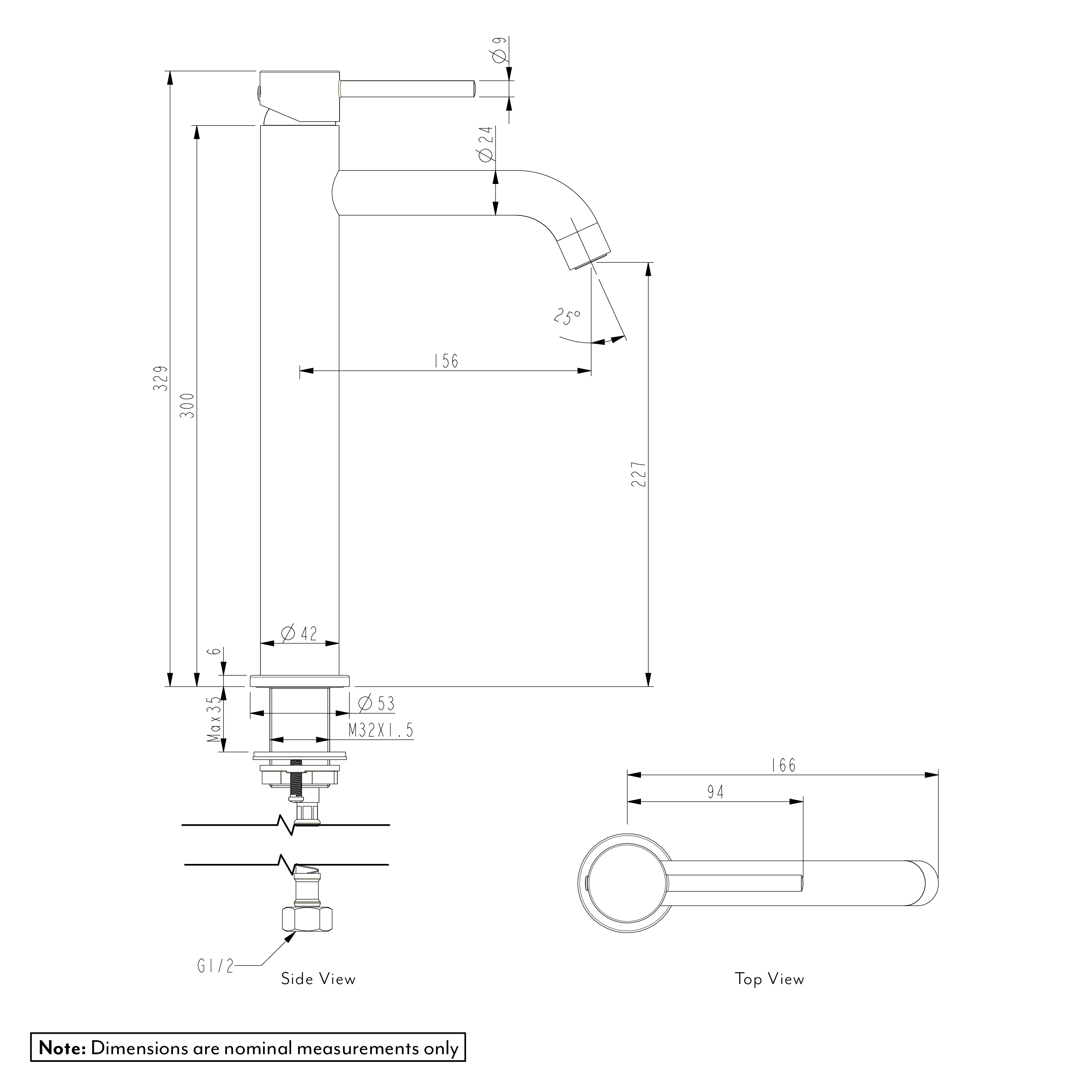 Elysian Basin Mixer Extended-Spec WM